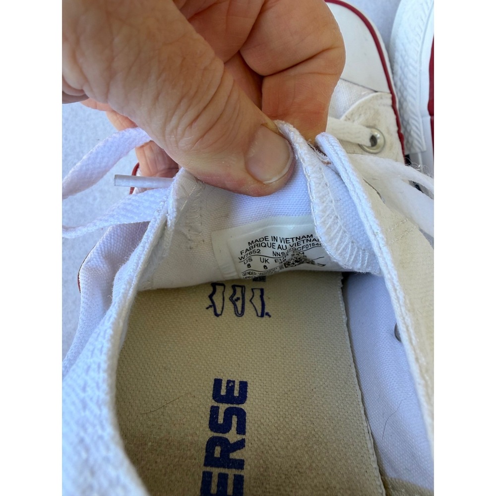 Converse Chuck Taylor All Star Low Top White Canvas Sneakers Womens 8 skater‎ - Picture 3 of 9